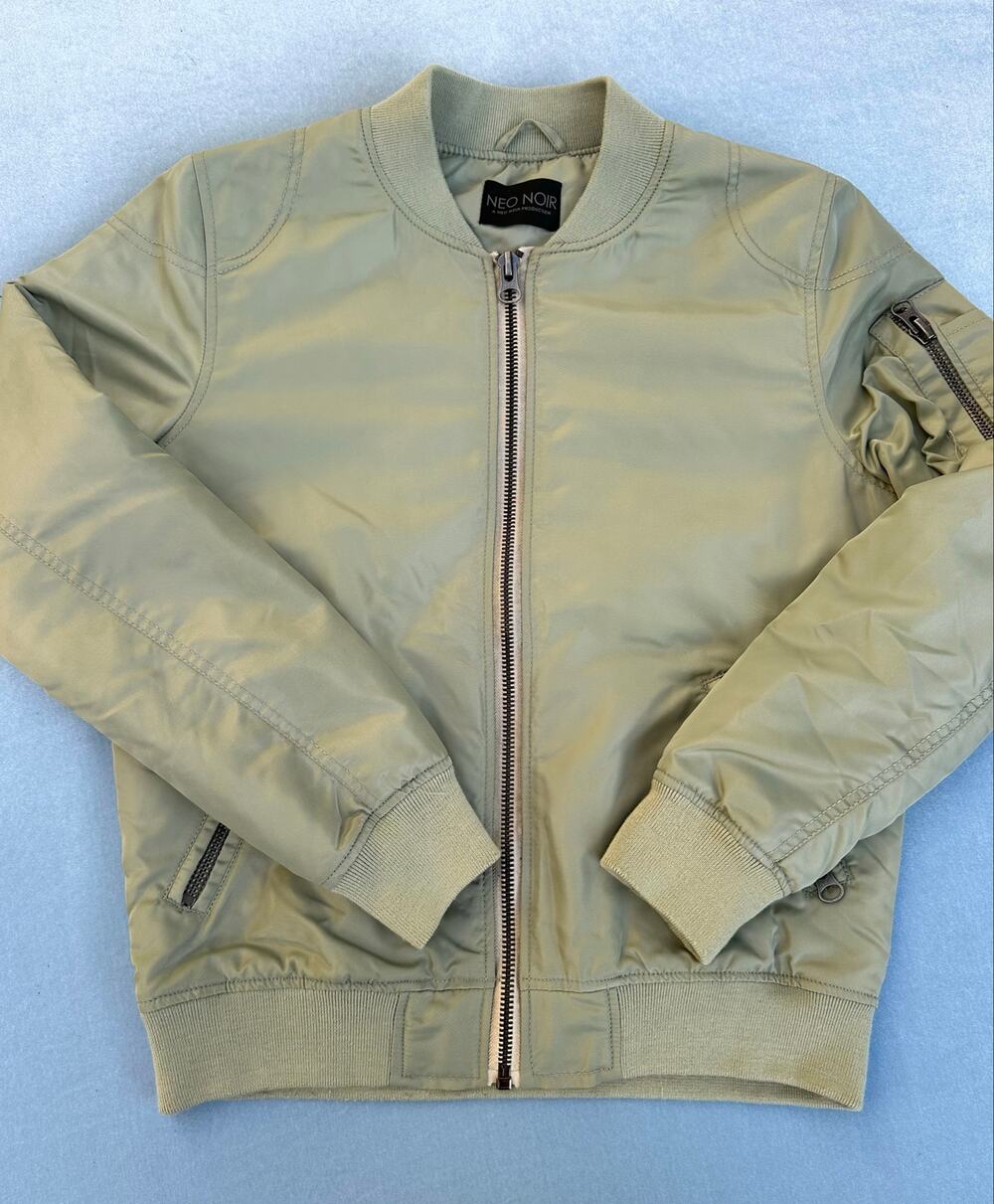 Neo Noir Blade Bomber Jacket Mens Size S Small Olive Green Nylon Flight